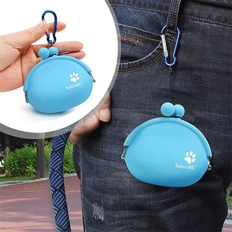 Portable Silicone Dog Treat Pouch | Clip-On Training Bag for Walks And Travel - travel