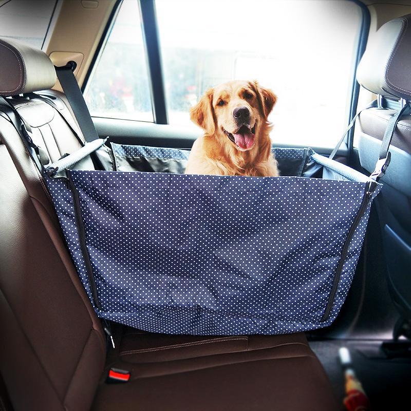 Portable Dog Car Booster Seat | Waterproof Travel Hammock And Dog Kennel - Dark blue - travel