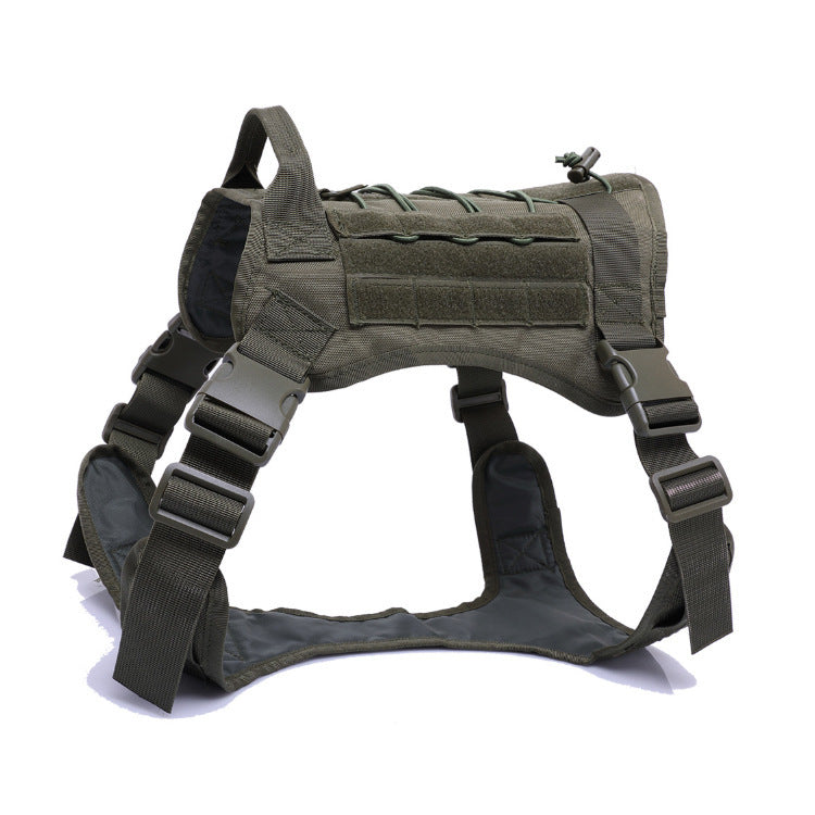 Tactical Dog Harness And Vest | Outdoor Dog Training Gear with Reflective Nylon Green / L harness