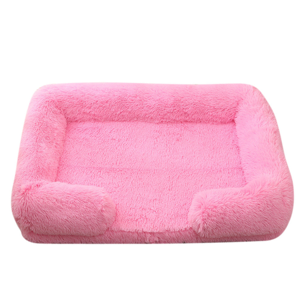 Cozy Plush Round Dog Bed for Winter Multiple Colors And Sizes M27 Bright Pink / L No Inner Sleeve Accessories