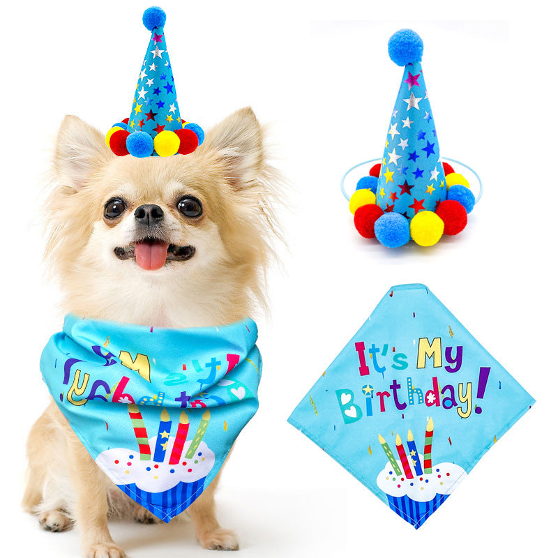 Pet Dog And Cat First Birthday Party Triangle Party Accessories for Dogs birthday