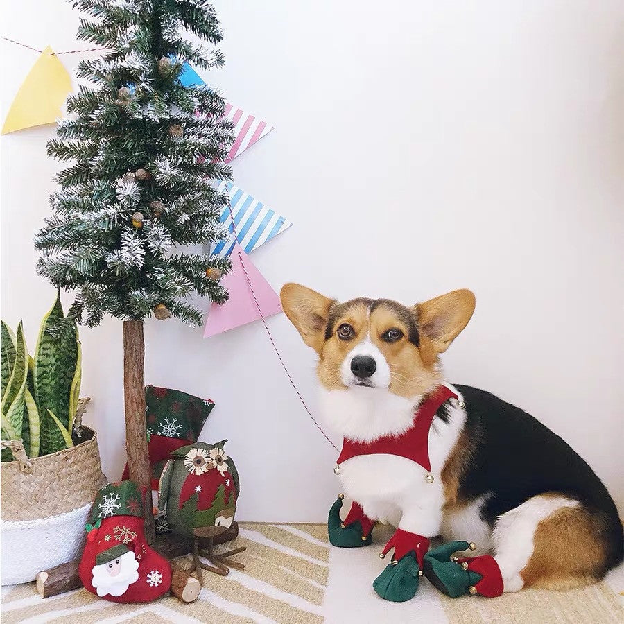 Christmas Dog Shoes Festive Cotton Pet Dog Booties christmas