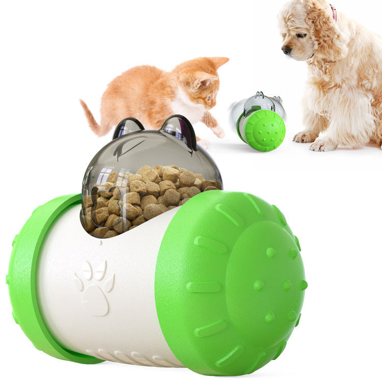Interactive Treat Dispensing Dog Toy | Squeaky Wheel Feeder for Dogs Green home