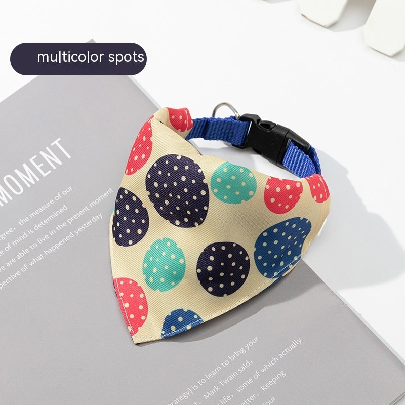 Dog Bandana and Saliva Towel Available in Different Patterns Multicolor Dot Saliva Towel / L Accessories
