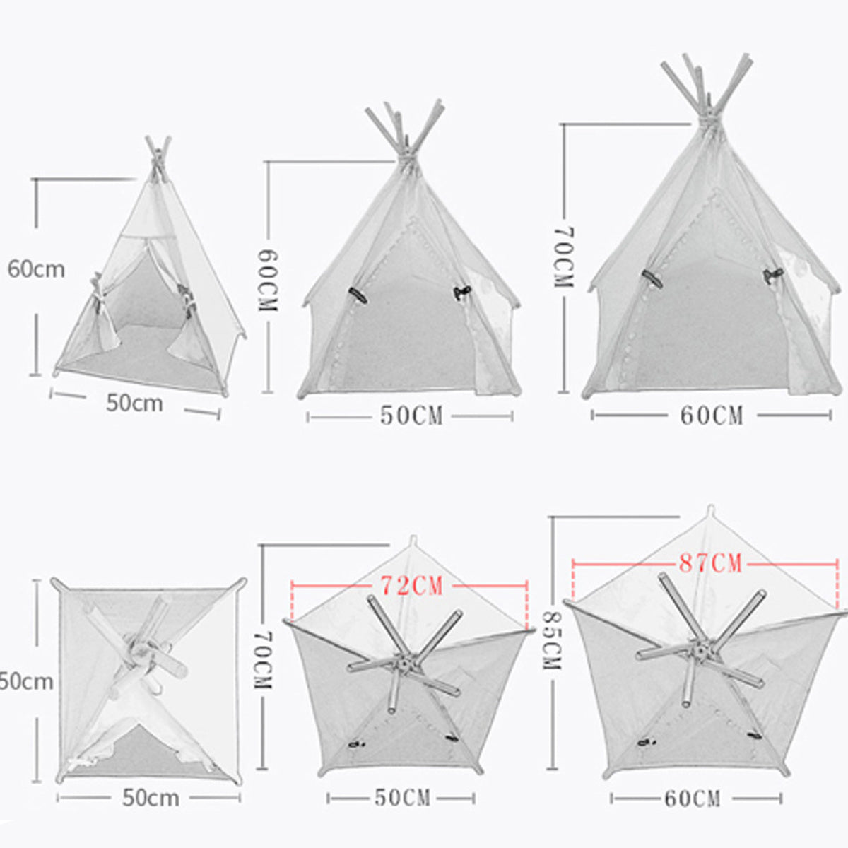 Portable And Washable Dog Teepee Tent | Indoor Dog House with Cushion beds