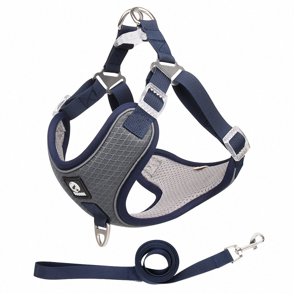 Adjustable And Reflective Dog Harness | Breathable Dog Vest - Gray / L - harness