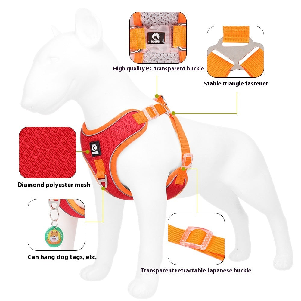 Adjustable And Reflective Dog Harness | Breathable Dog Vest - harness