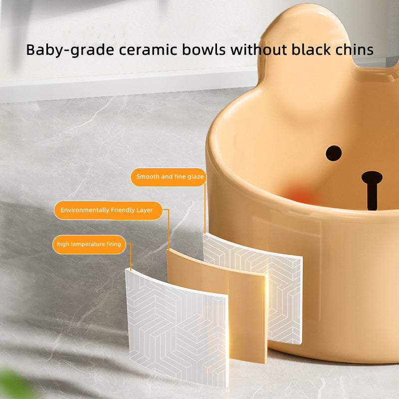 Blush Critter Elevated Ceramic Dog Bowl | Neck Protection Dish for Dogs home