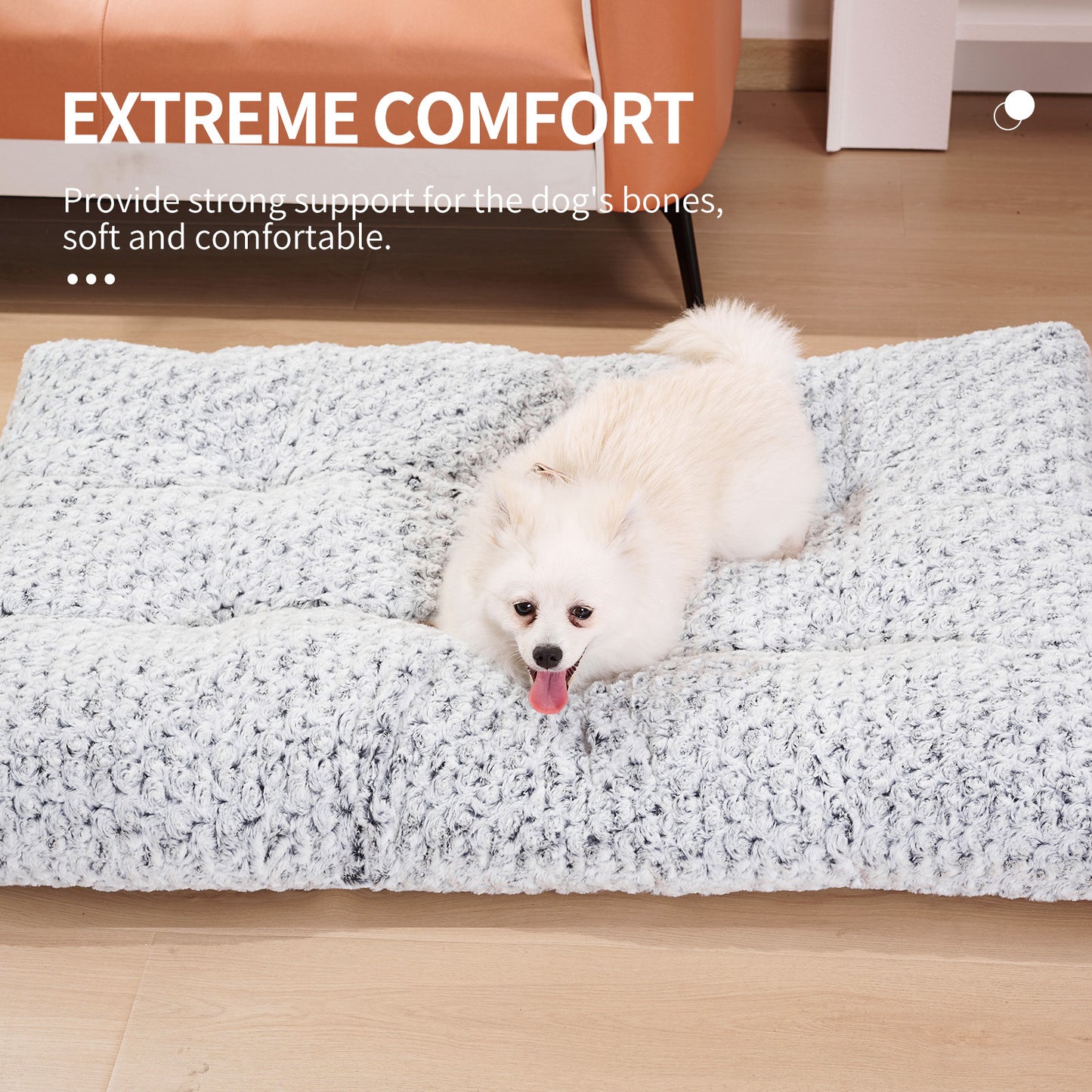 Washable And Fluffy Plush Dog Bed | Calming Dpg Mat with Anti Slip Bottom beds