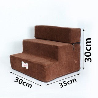Detachable Soft Dog Stairs | 3 Step Ladder for Small Dogs Coffee / 30x35x30cm home