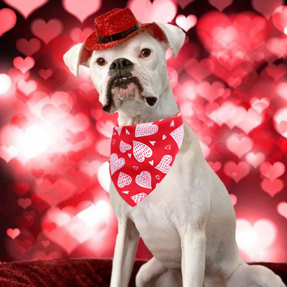 Dog Saliva Towel: Dog Love Triangle Bandana Accessories