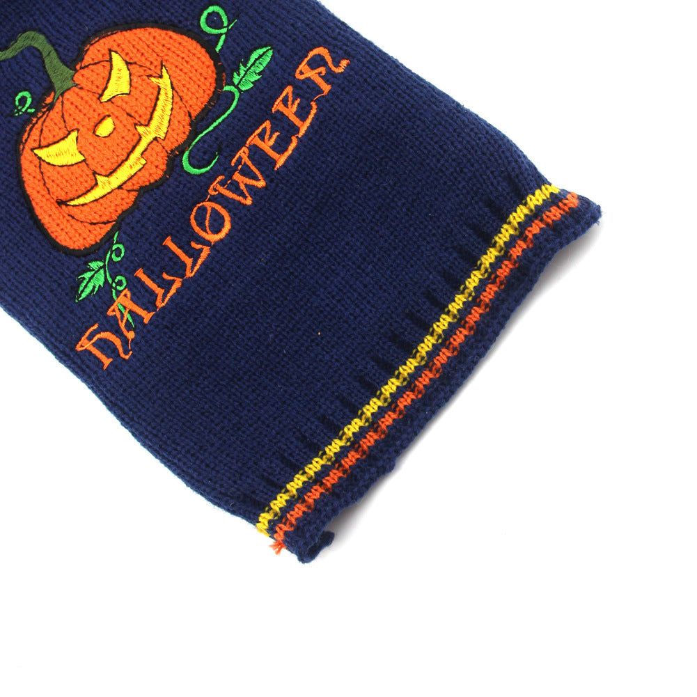 Pumpkin Sweater Dog Clothes: Acrylic Halloween Dog Costume Accessories