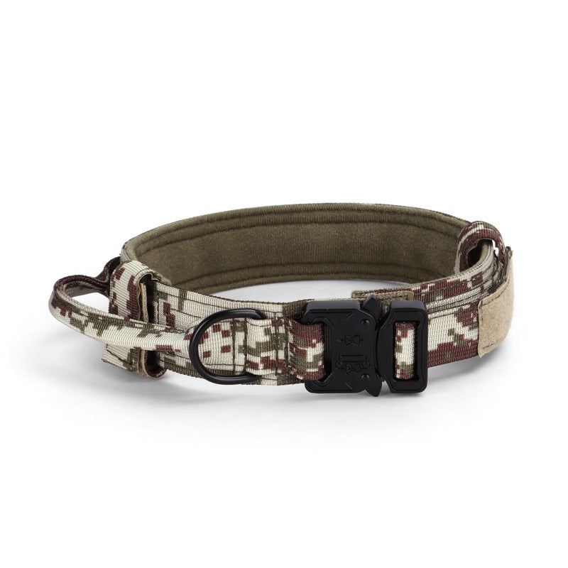 Adjustable Tactical Dog Collar with Quick Release Buckle | Nylon Collar for Training Dogs Camouflage / L Dog Collars &