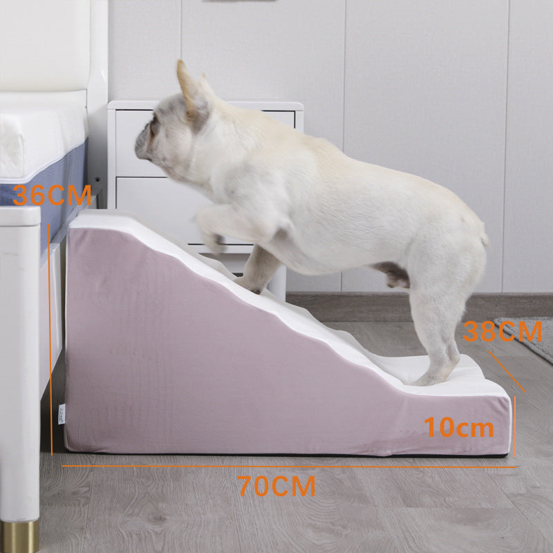 Adjustable Dog Stairs And Ramp | Washable 2 3 And 4 Layer Dog Ladder Gray / Second Floor 30cm High home