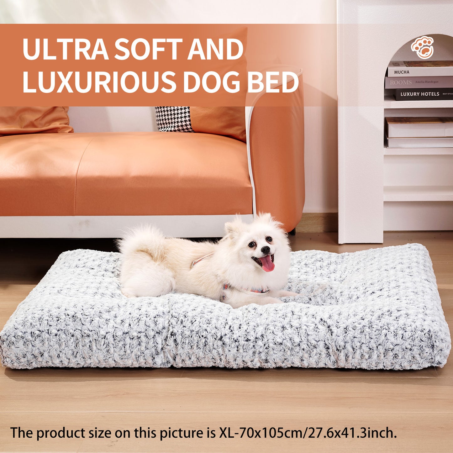 Washable And Fluffy Plush Dog Bed | Calming Dpg Mat with Anti Slip Bottom beds