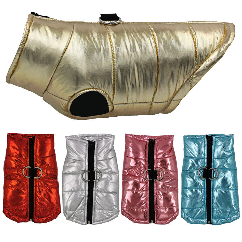 Glossy Puffer Dog Coat | Warm Winter Vest for Small to Large Breeds