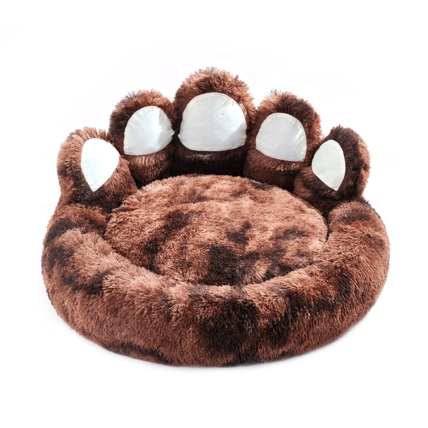 Cute Bear Paw Plush Dog Bed | Cozy And Calming Mat for Small/Medium Dogs Tiedye dark coffee / 18inch beds
