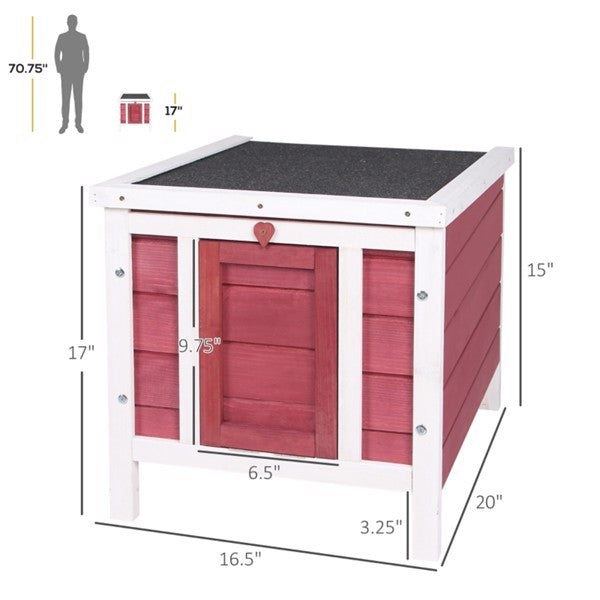 Solid Fir Wood Dog House | Outdoor Dog Kennel with Waterproof Roof Red house