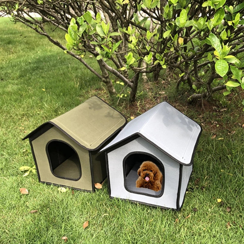 Outdoor Waterproof Dog Kennel | Portable Dog House with Door Curtain outdoor