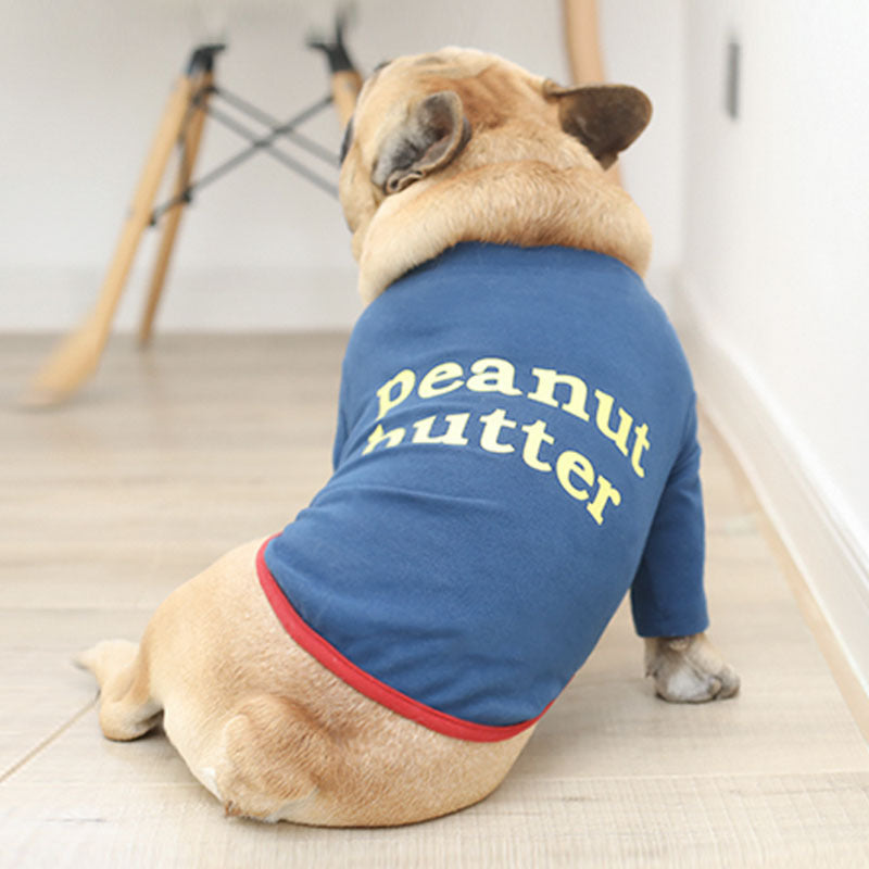 “Cheese” And “Peanut Butter” Dog Sweater: Fun Letter T Shirt for Dogs Accessories