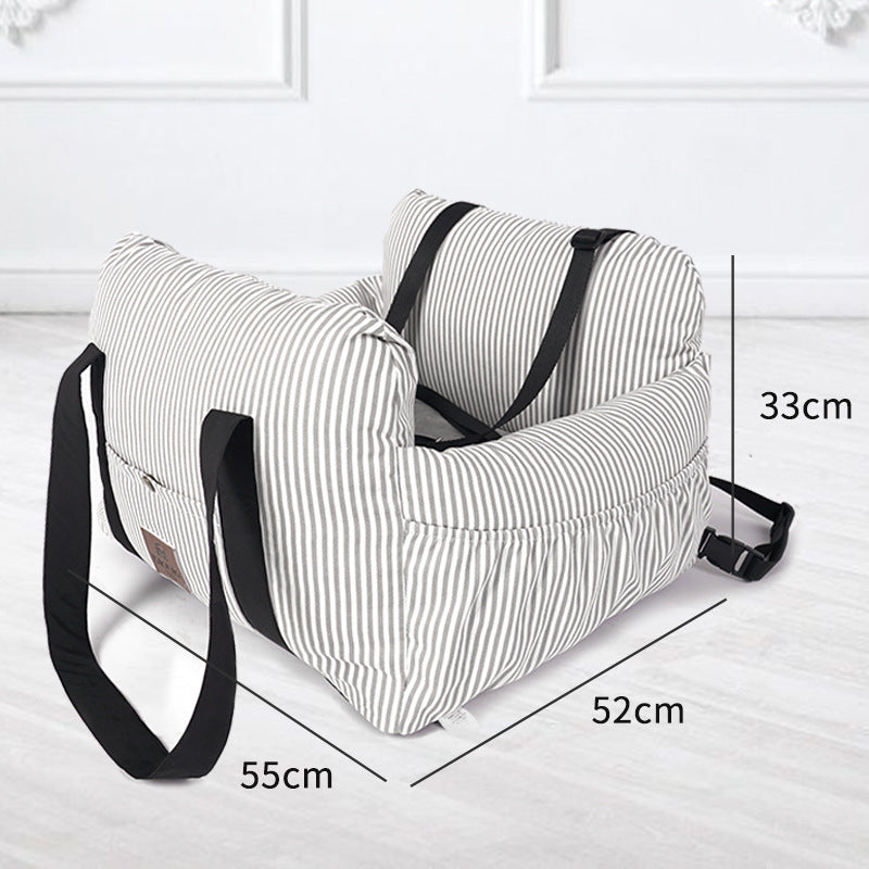 Dog Travel Car Booster Seat | Dog Safety Bed with Removable Cushion - travel