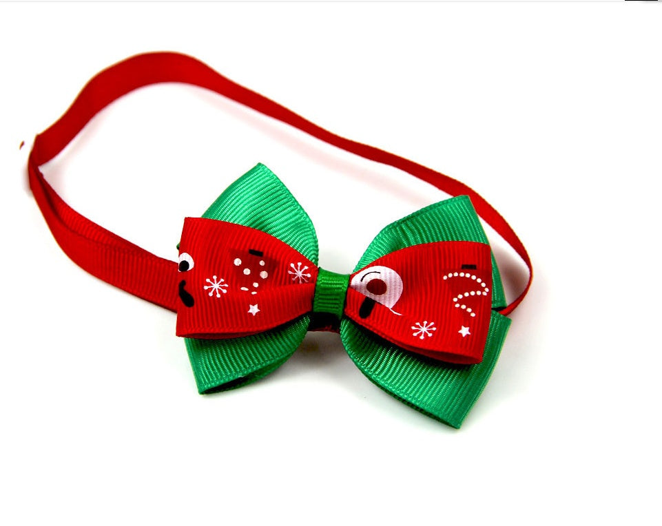 Bulk Christmas Dog Bow Ties | 50 Pack Cartoon Dog Accessories 3 Style bow