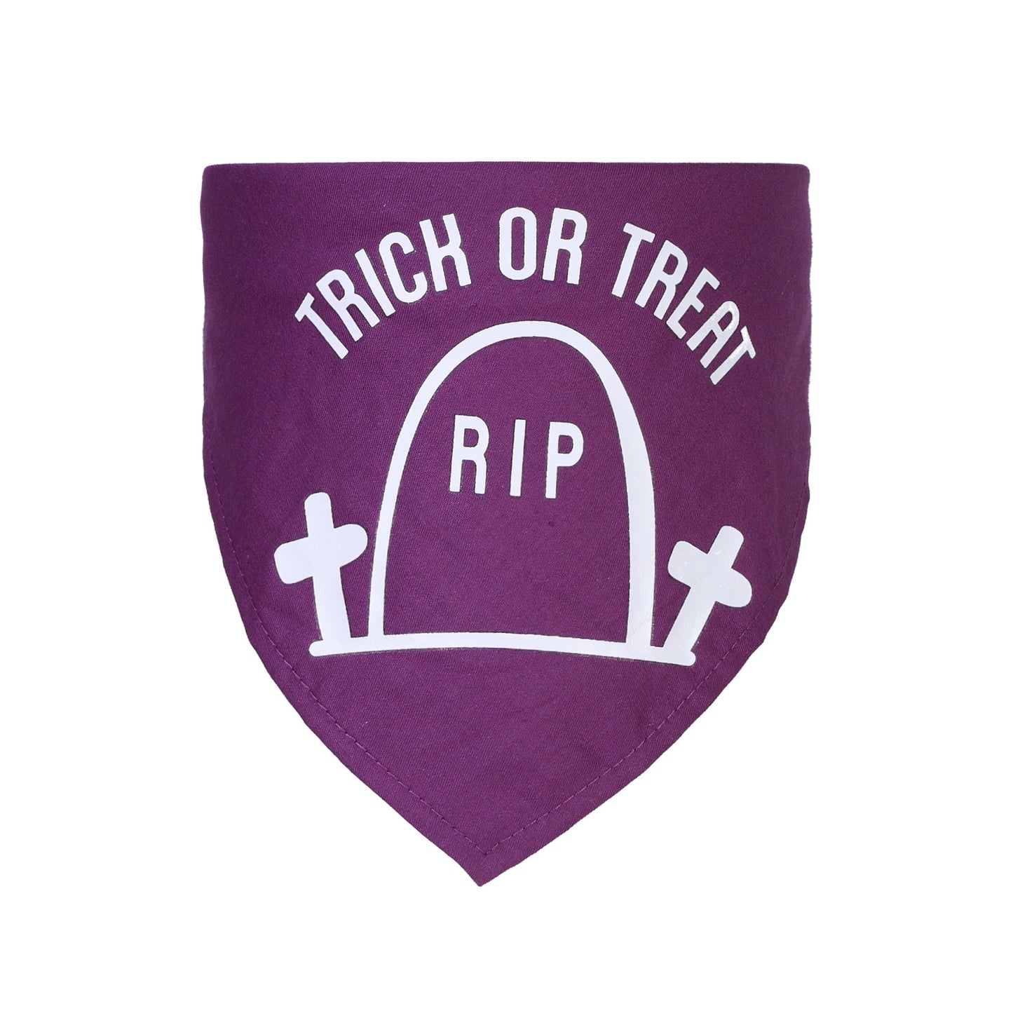 Large Dog Triangle Scarf: Halloween Ghost Festival Dog Bandana Purple rip Accessories