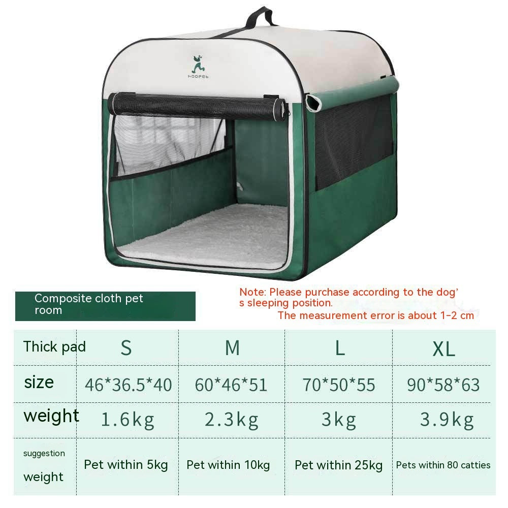 Cozy Indoor/Outdoor Dog House/Tent | Winter Warm And Breathable Dog Kennel Green / S house