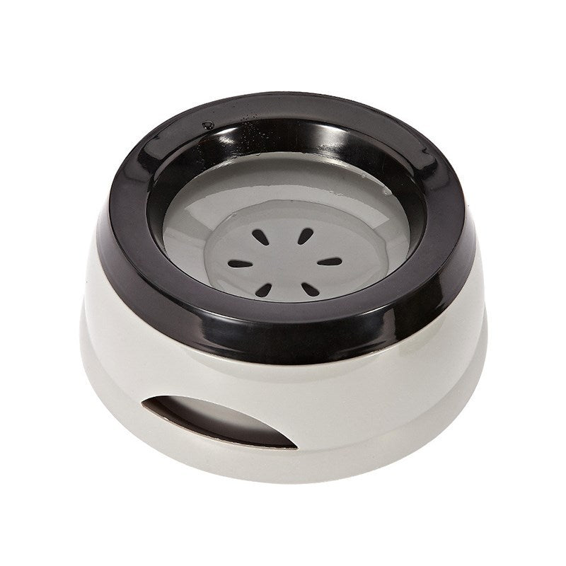 No Spill Floating Water Bowl for Dogs | 750ml Anti Splash Dog Drinker Gray food