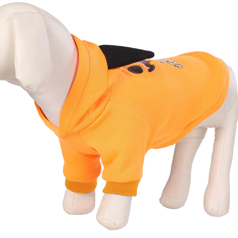 Halloween Pumpkin Dog Sweater: Cozy Flannel Hoodie in Black And Yellow Accessories