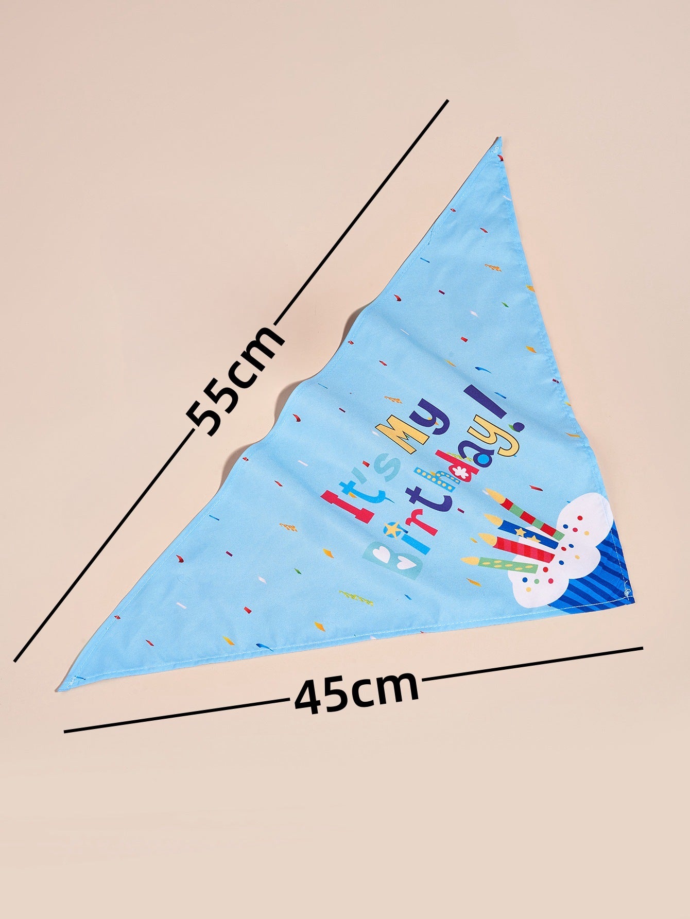 Creative Printed Dog Birthday Bib And Hat Set Ins Style Pet Accessory Blue Triangular Binder / Average Size birthday