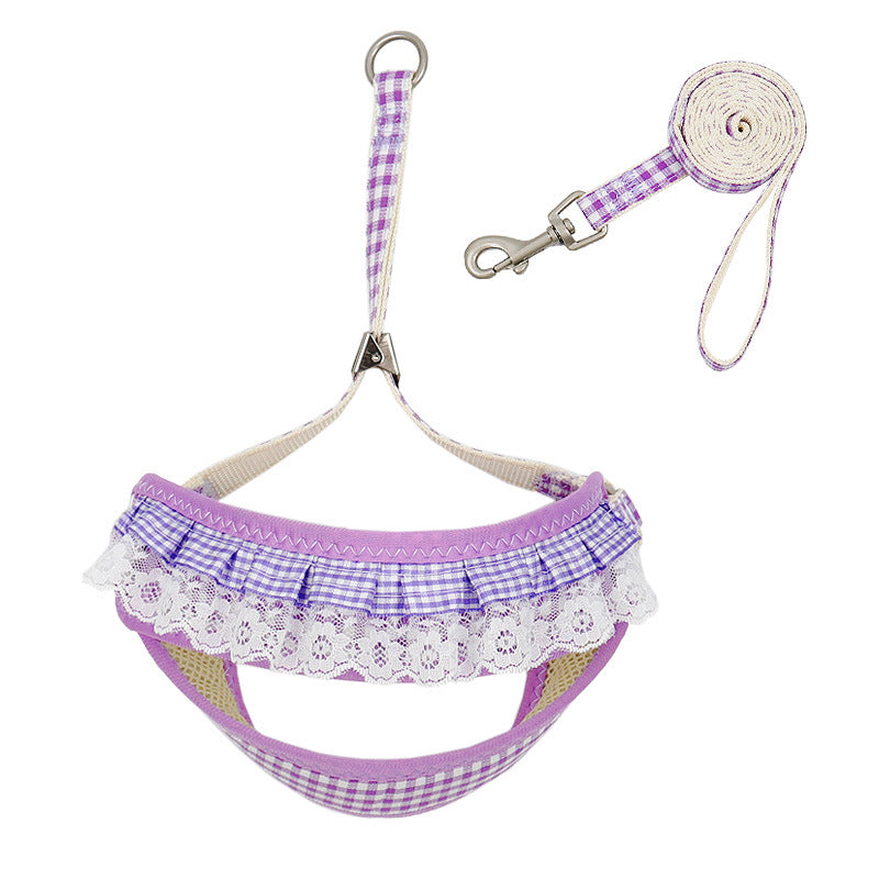 Harness And Leash Set for Small Dogs | Cute Hairy Flower Design - Purple / M - coats