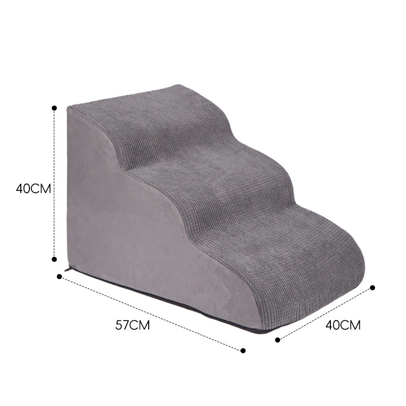 Household Wave Dog Stairs | 2 3 And 4 Step Slope Dog Ramp Export Big Three Sections Gray home