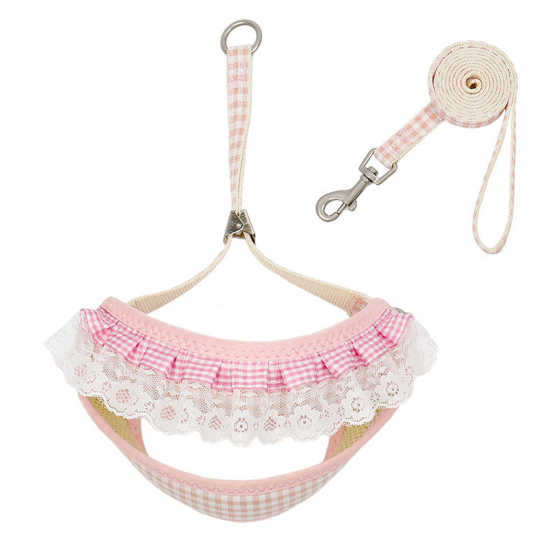 Harness And Leash Set for Small Dogs | Cute Hairy Flower Design - Pink / M - coats