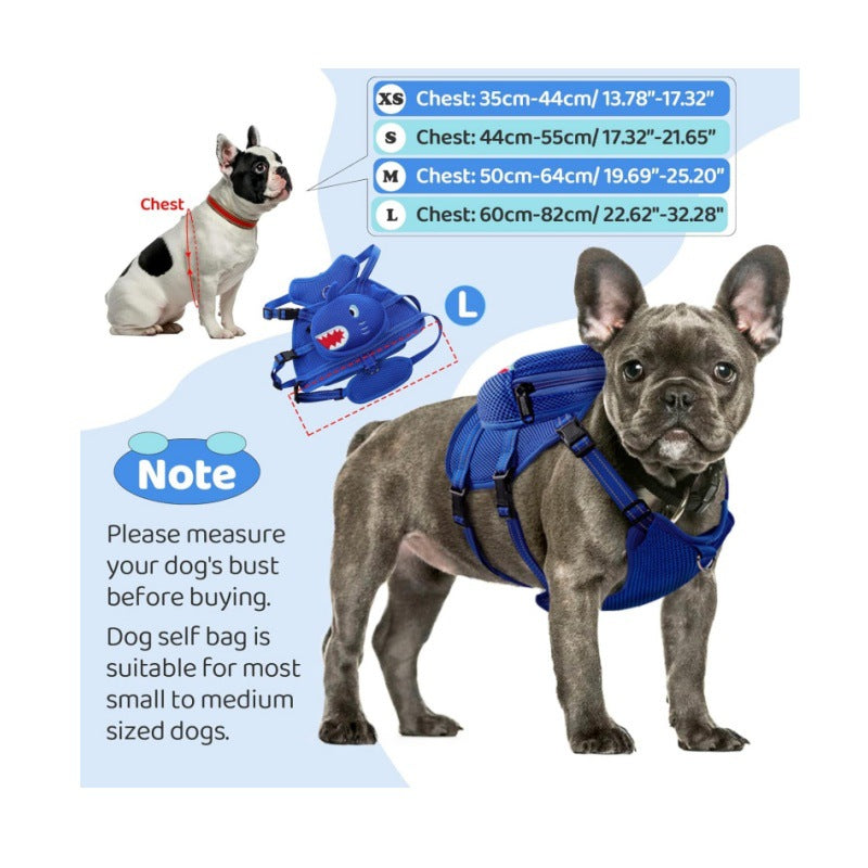 Cartoon Dog Travel Harness Backpack | Adjustable Leash & Small Dog Bag - travel