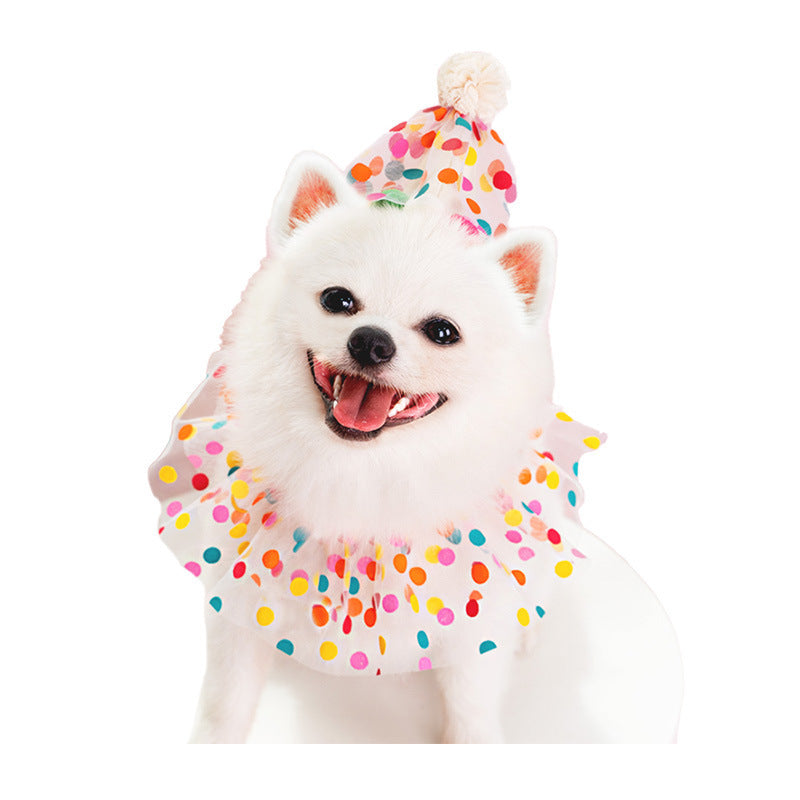 Pet Polka Dot Lace Bib Dog Birthday Suit birthday