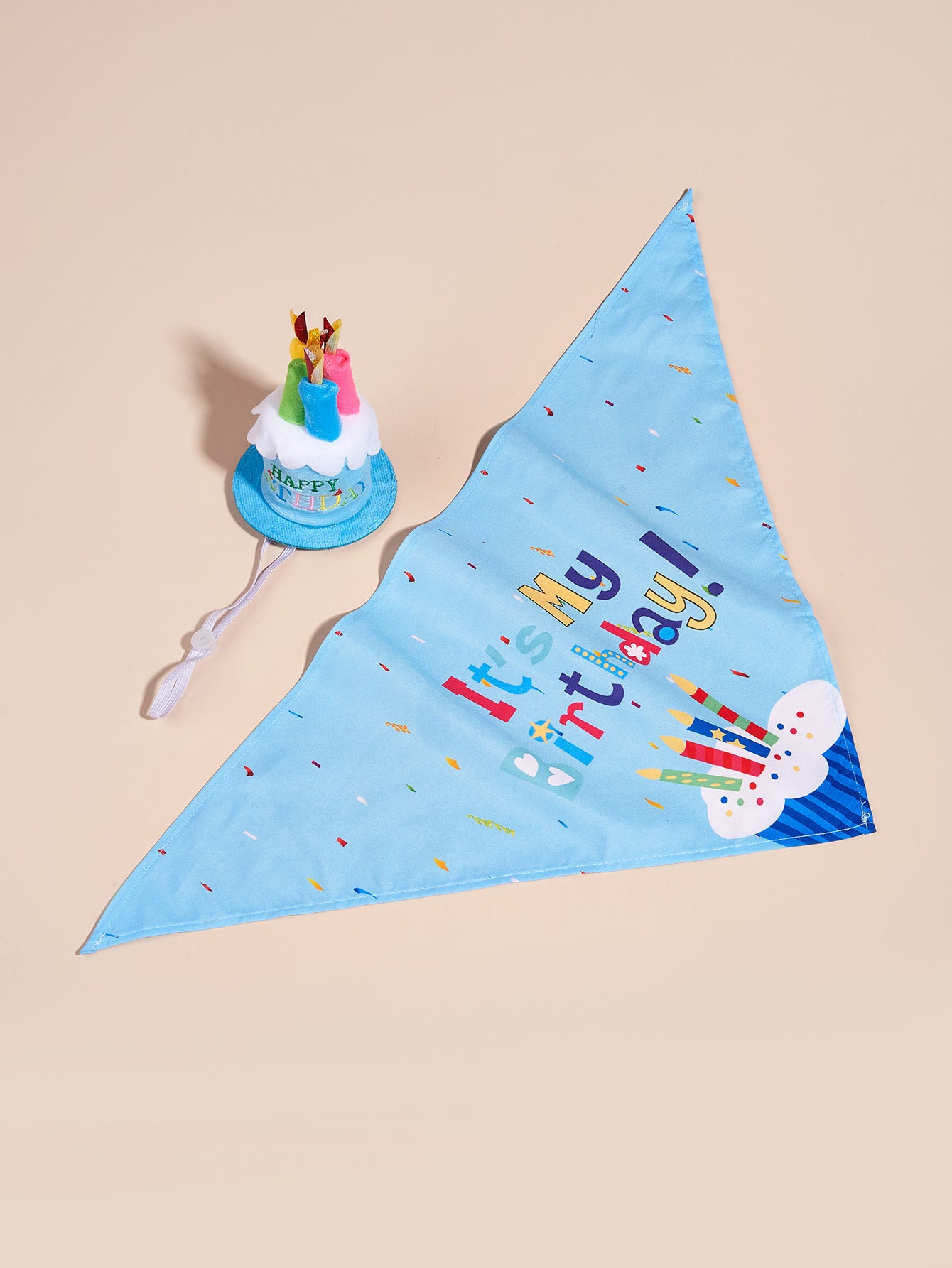 Creative Printed Dog Birthday Bib And Hat Set Ins Style Pet Accessory No 3 Suit In Blue / Average Size birthday