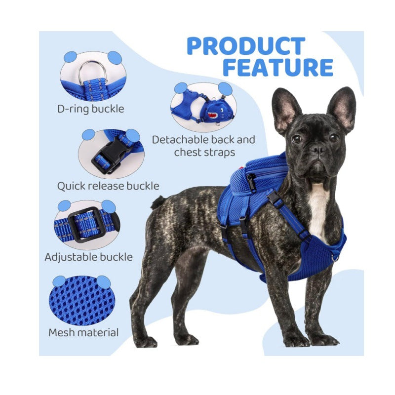 Cartoon Dog Travel Harness Backpack | Adjustable Leash & Small Dog Bag - travel
