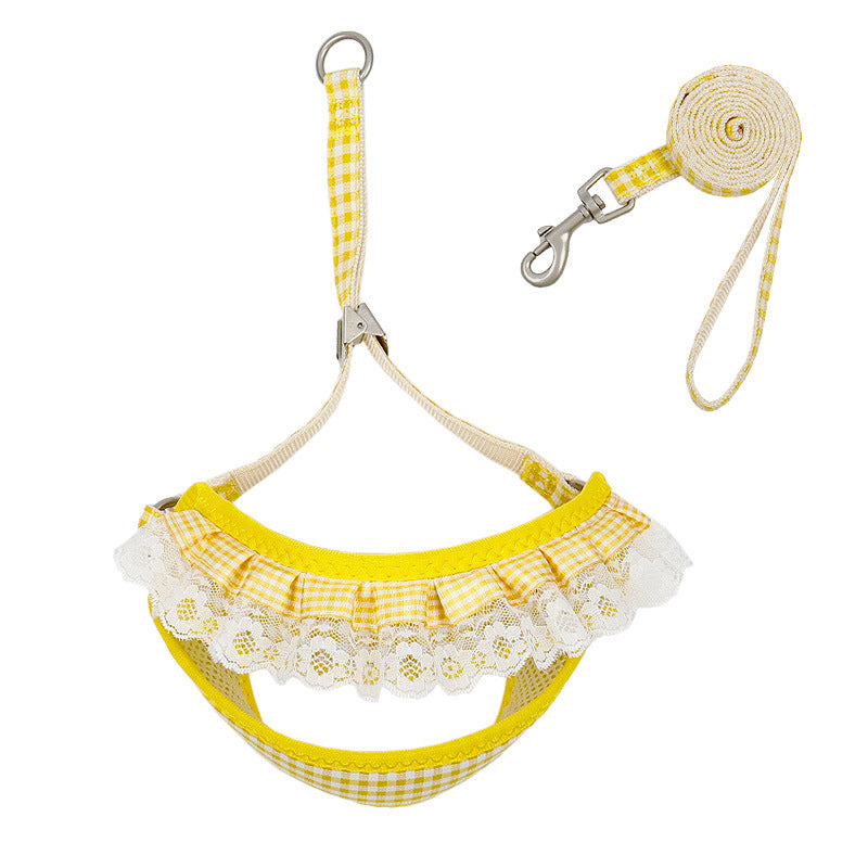 Harness And Leash Set for Small Dogs | Cute Hairy Flower Design - Yellow / M - coats