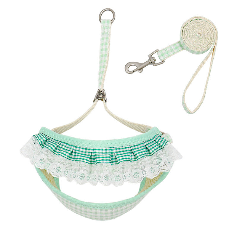Harness And Leash Set for Small Dogs | Cute Hairy Flower Design - Green / M - coats