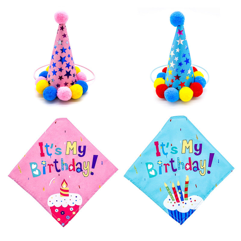 Pet Dog And Cat First Birthday Party Triangle Party Accessories for Dogs birthday