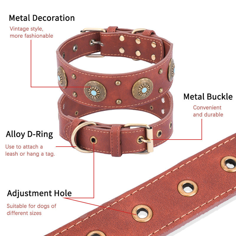 Leather And Canvas Dog Collar | Eco Friendly Collar for Medium to Large Dogs collar
