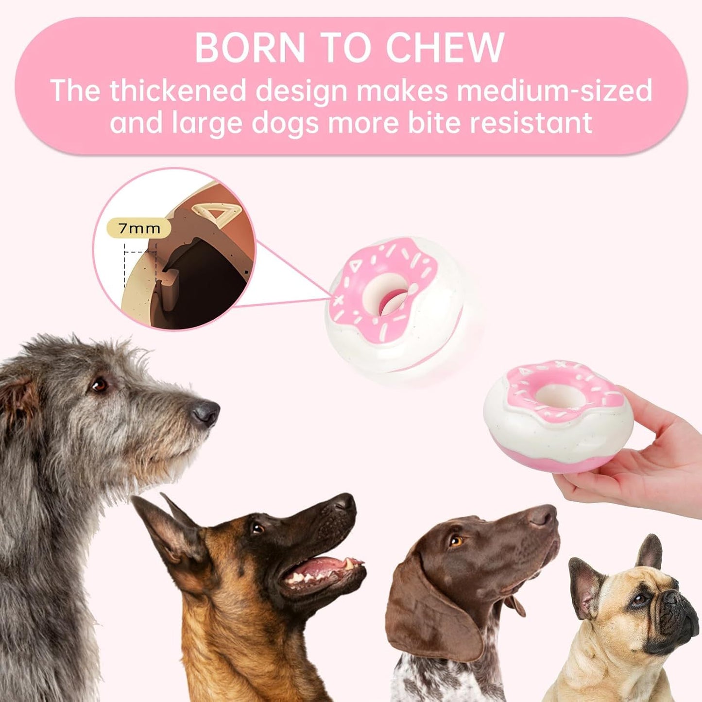 Durable Donut Dog Toy TPR Chewy And Squeaky Interactive Toy for Aggressive Chewers birthday