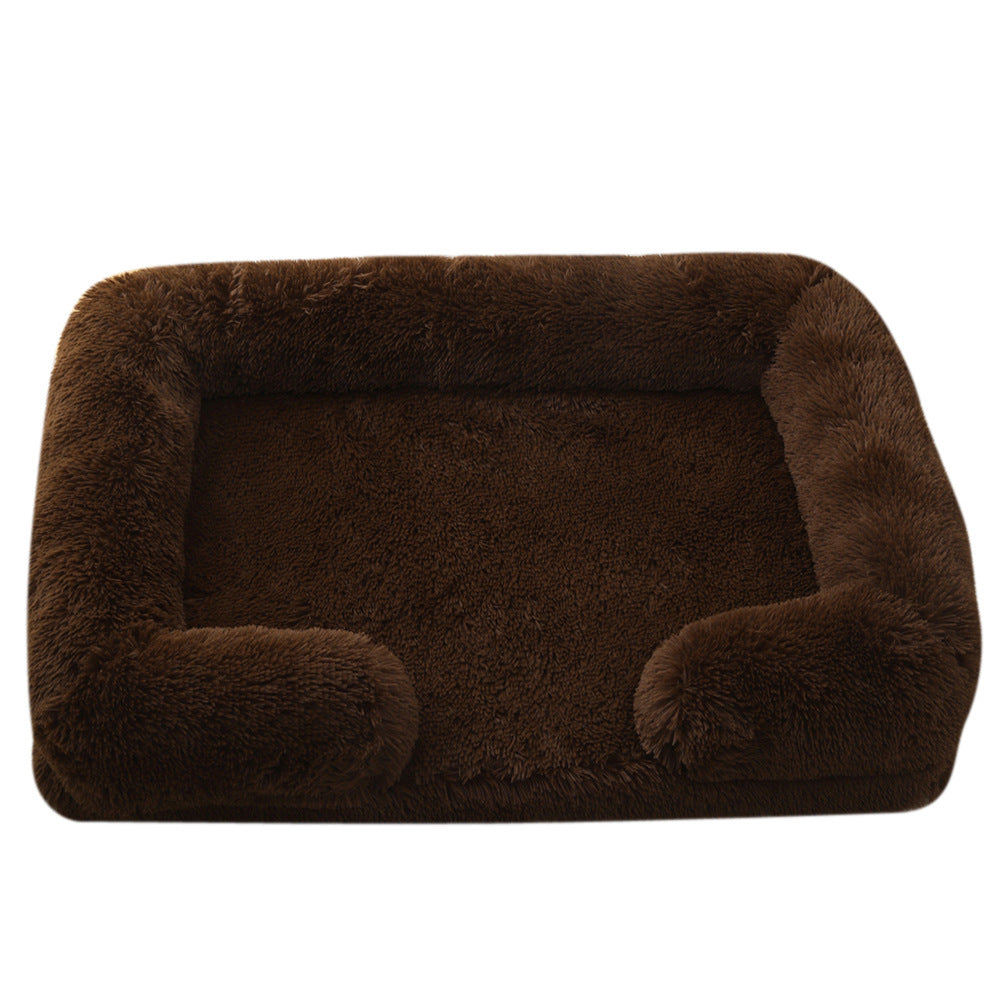 Cozy Plush Round Dog Bed for Winter Multiple Colors And Sizes M27 Brown / L No Inner Sleeve Accessories
