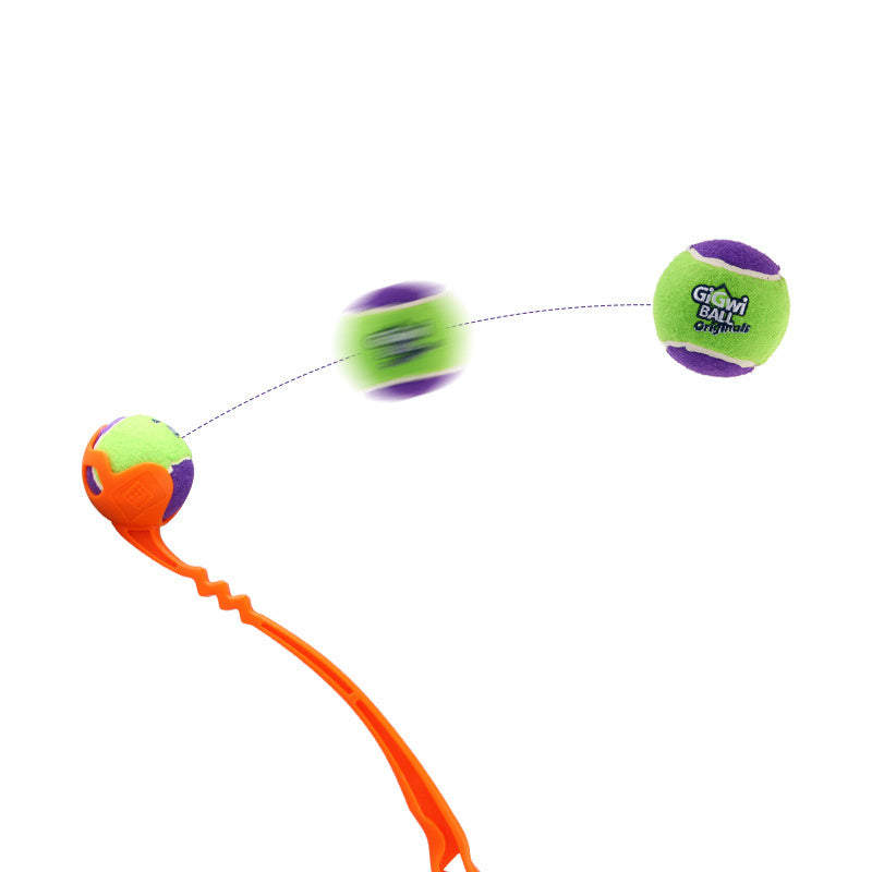 Dog Toy Ball Launcher with Training Picking Club and Tennis Balls for Active Dog Play - outdoor