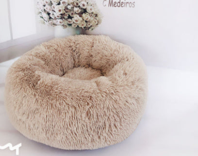 Calming Donut Dog Bed | Washable Plush Dog Cushion for Anxiety Relief Rubber Color / 15.7X7.9inch beds