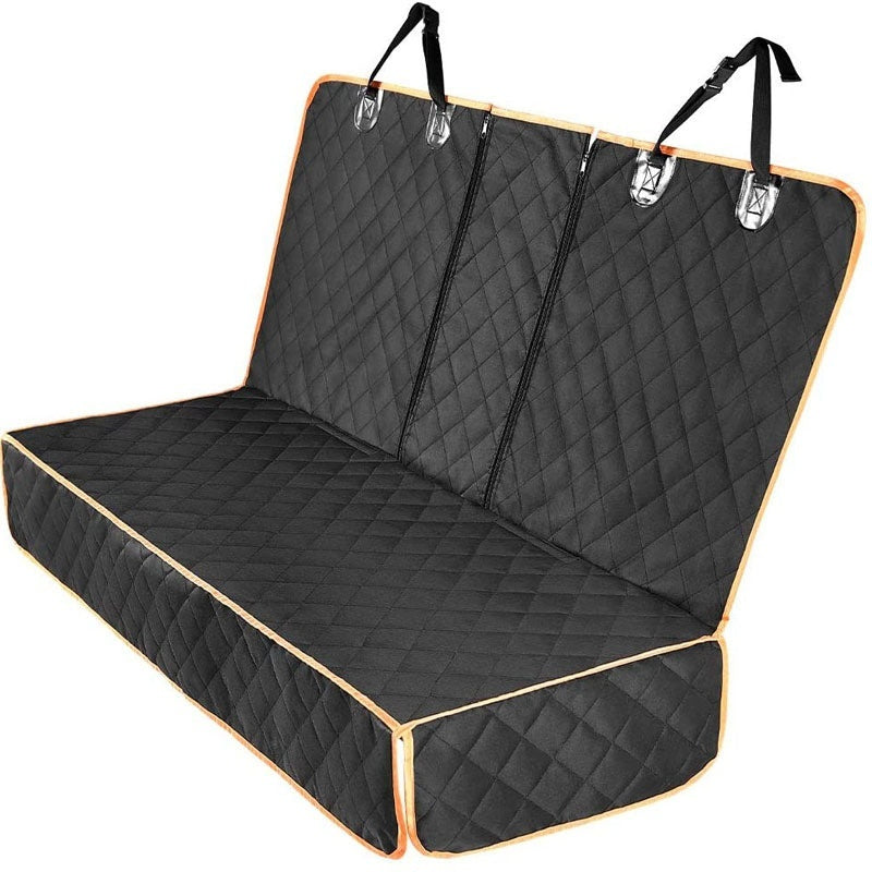 Multi Function Pet Car Dog Seat Cover | Waterproof Dog Travel Hammock Trunk Protector KC19 double zipper orange edg