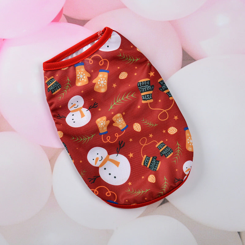 Christmas Dog Clothes Cartoon Pet Vest Red / L christmas