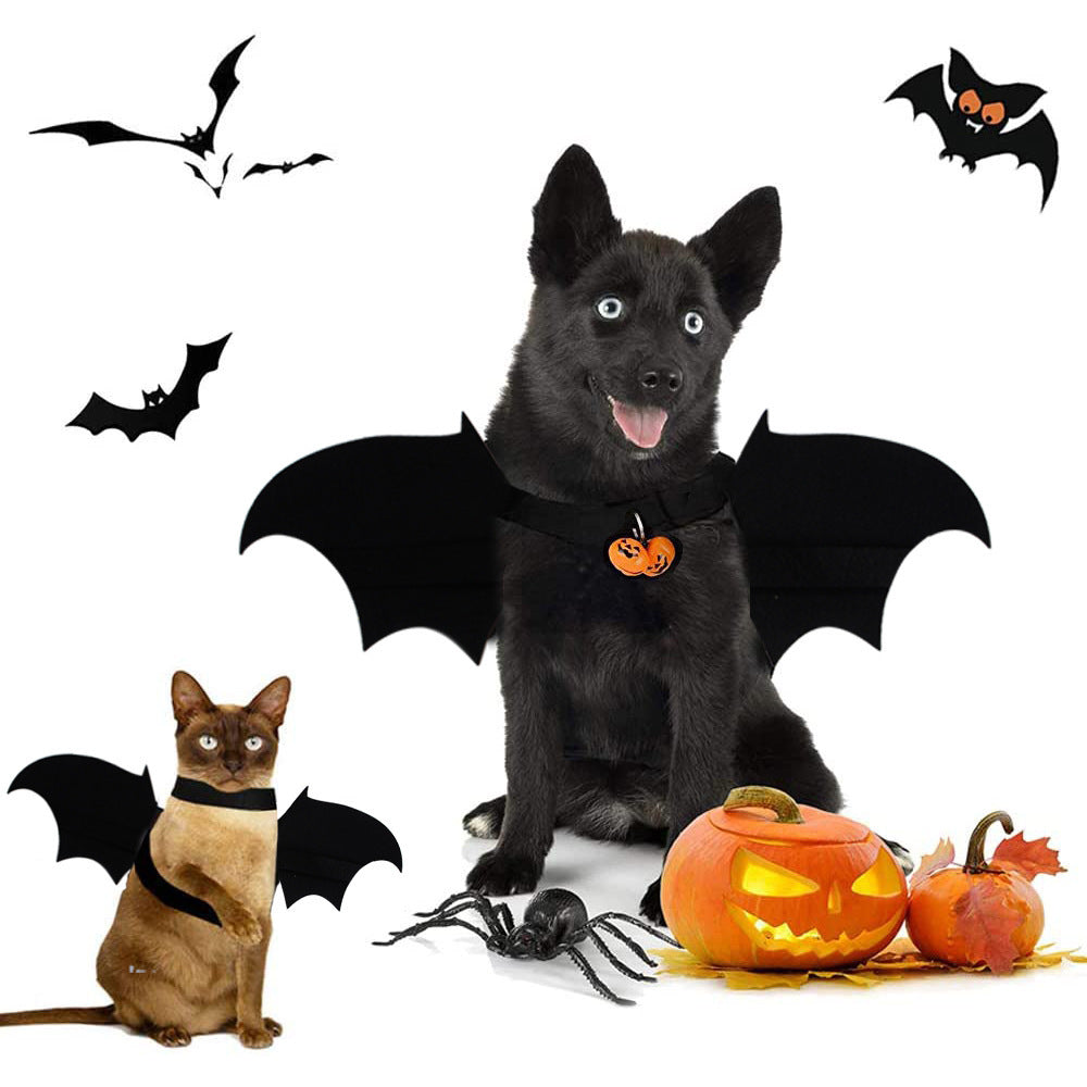 Halloween Bat Wings Dog Costume | Adjustable Outfit with Bell for Dogs beds