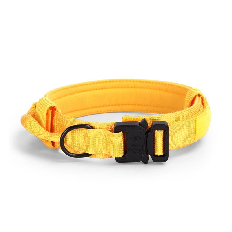 Adjustable Tactical Dog Collar with Quick Release Buckle | Nylon Collar for Training Dogs YELLOW / L Dog Collars &